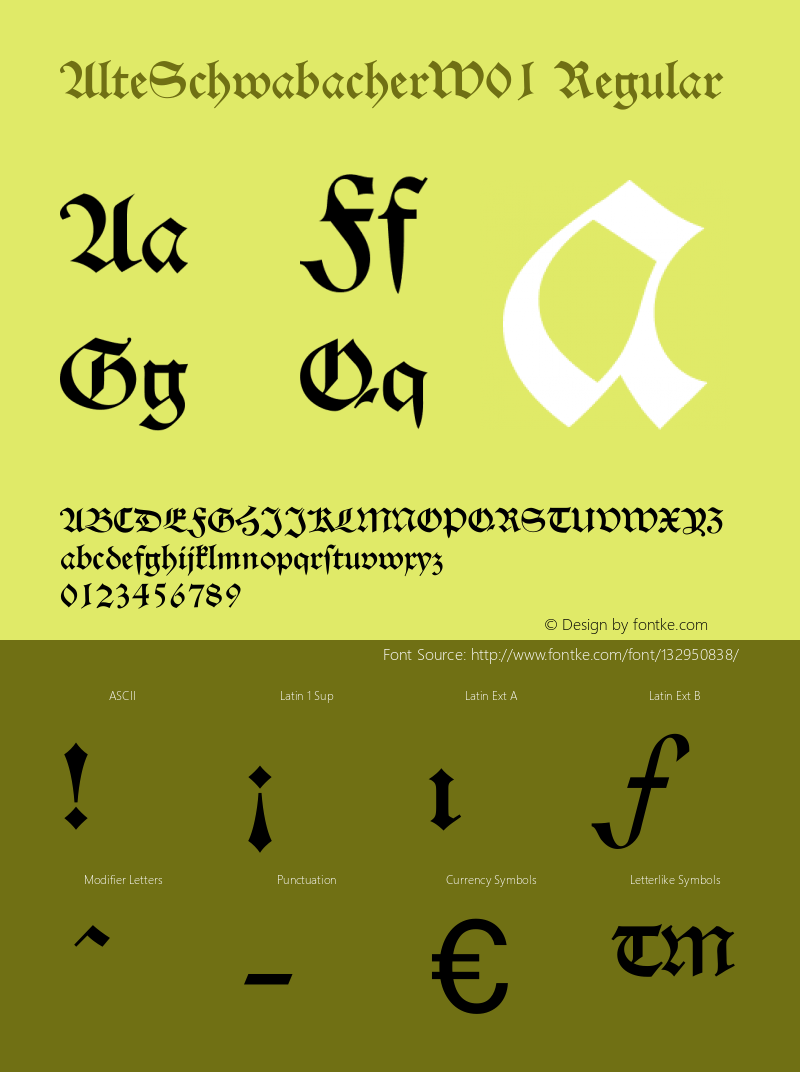 Alte Schwabacher W01 Version 1.1 Font Sample