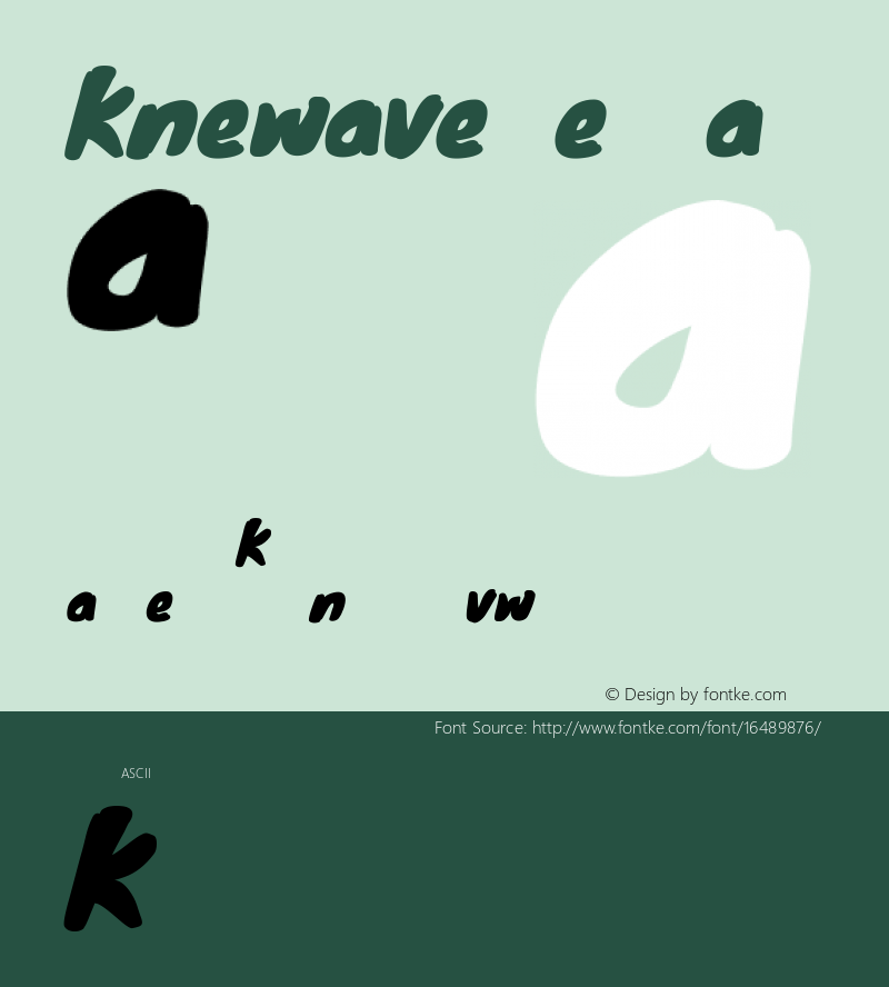 Knewave Regular Version 1.001 Font Sample
