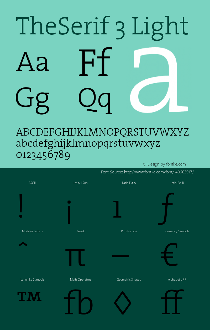 TheSerif-3Light 1.0 Font Sample