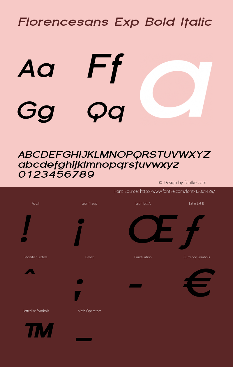 Florencesans Exp Bold Italic 1.0 Font Sample