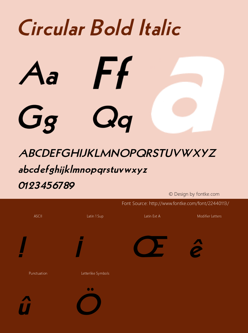 Circular Bold Italic V1.00 Font Sample