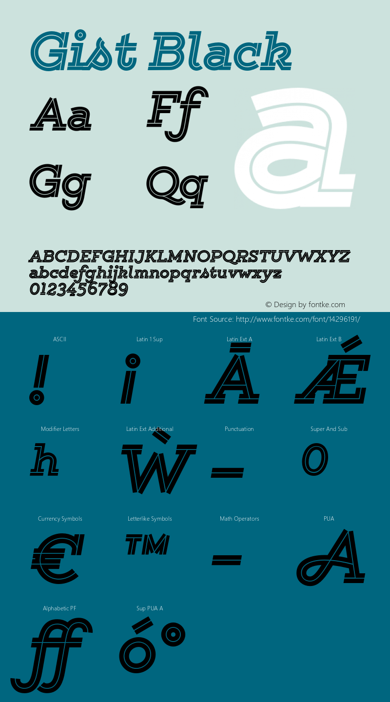 Gist Black Version 1.000 Font Sample