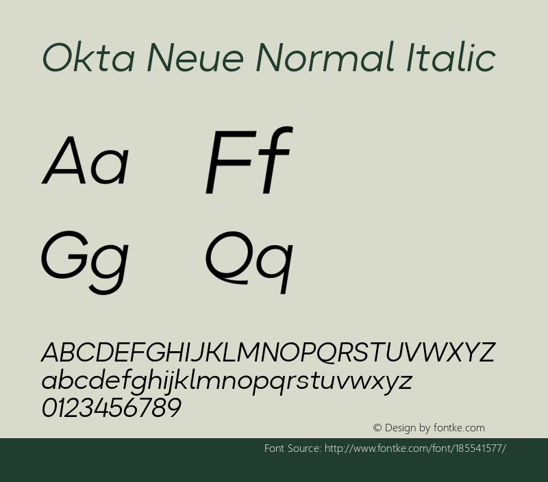 Okta Neue Normal Italic 1.000图片样张