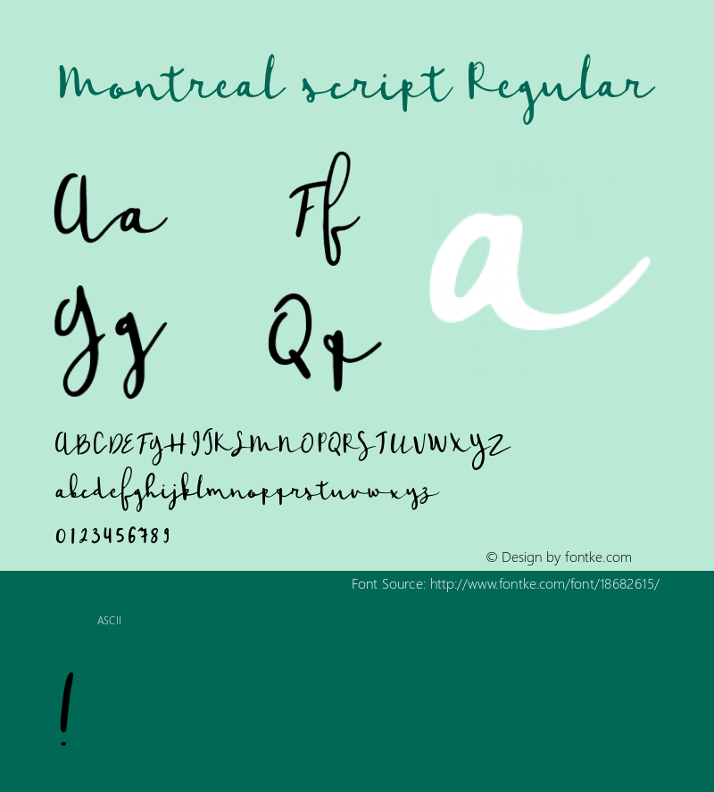 Montreal script Regular Version 1.000;PS 001.000;hotconv 1.0.88;makeotf.lib2.5.64775 Font Sample