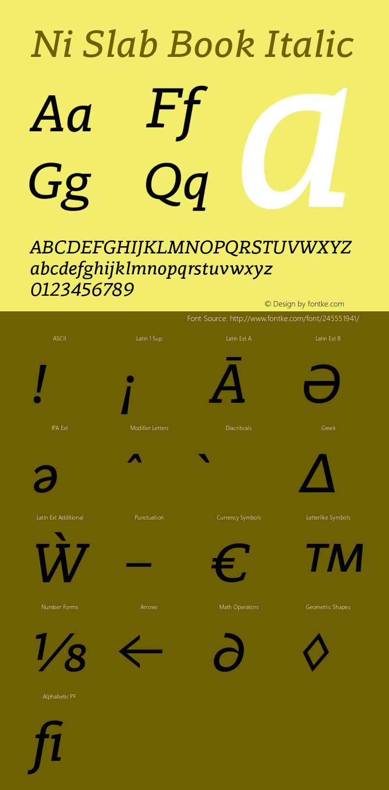 Ni Slab Book Italic Version 1.000;PS 001.000;hotconv 1.0.88;makeotf.lib2.5.64775图片样张