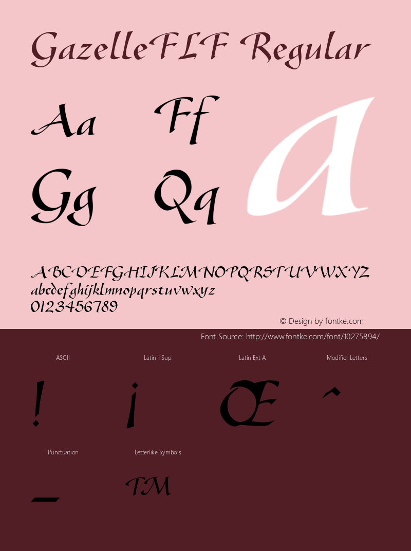 GazelleFLF Regular 1.0 Font Sample