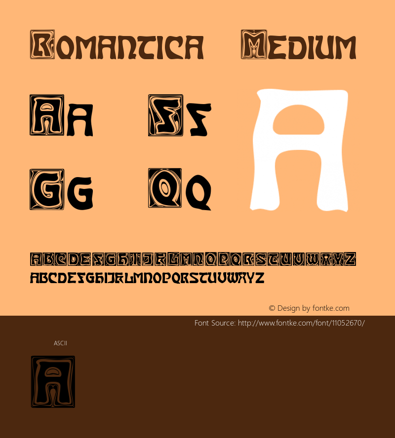 Romantica Medium Version 001.000 Font Sample