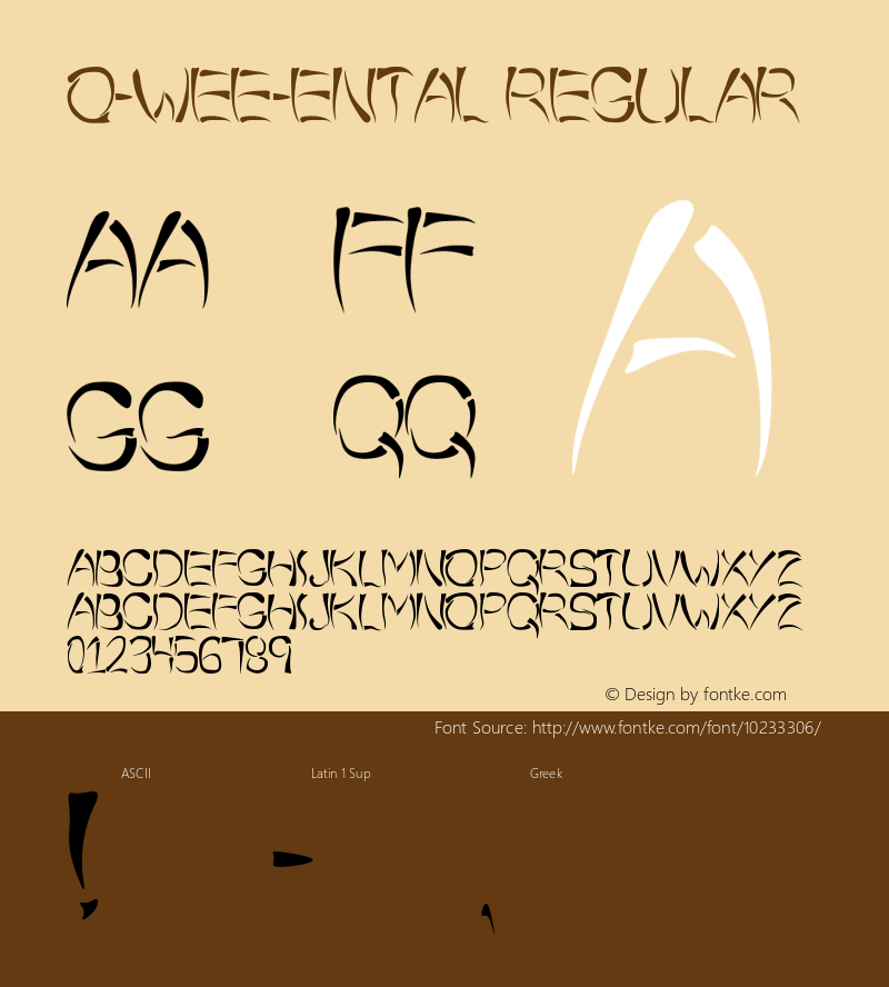 o-wee-ental Regular Version 1.00 September 21, 2008, initial release Font Sample