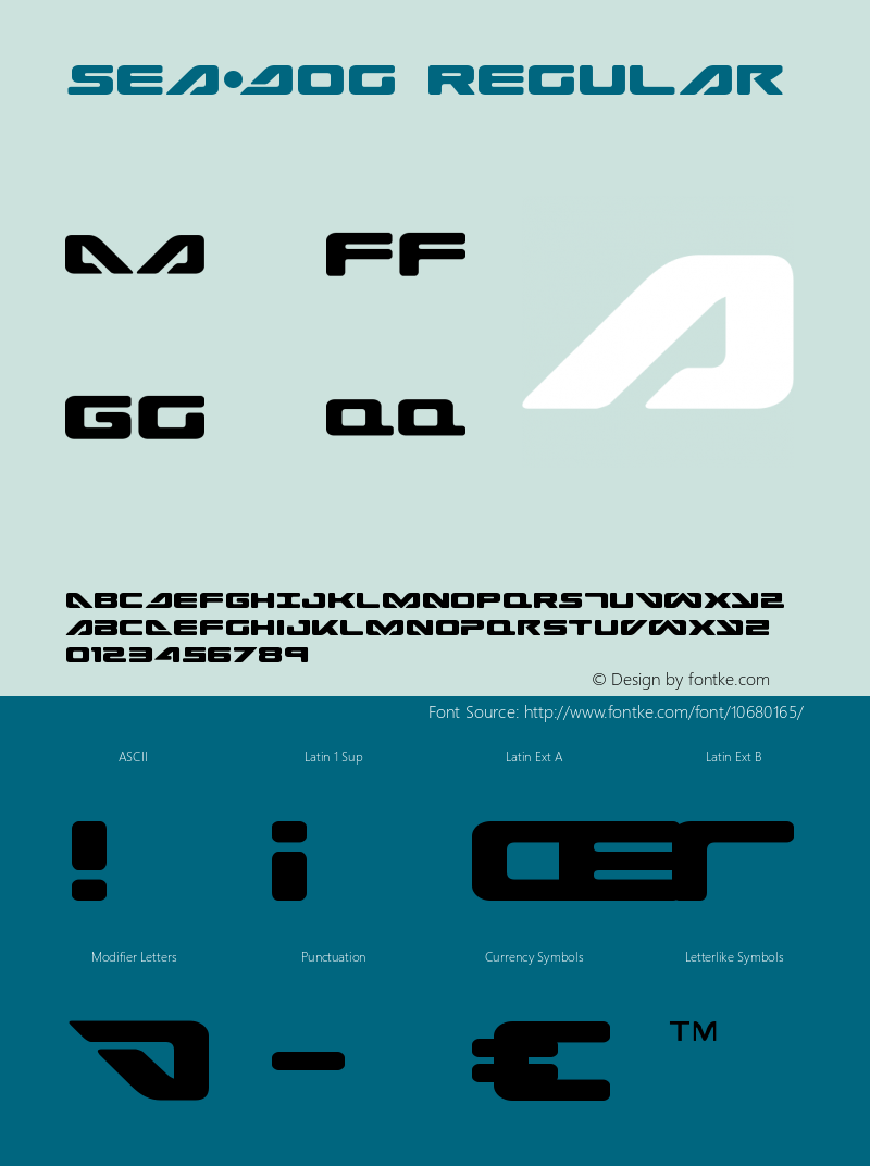 Sea-Dog Regular Version 3.0; 2015 Font Sample