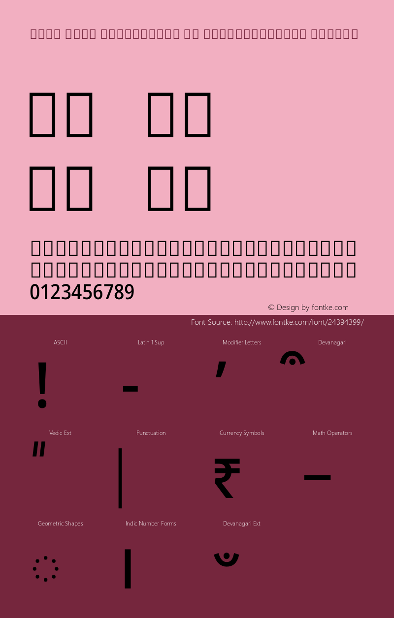 Noto Sans Devanagari UI SemiCondensed Medium Version 2.000 Font Sample