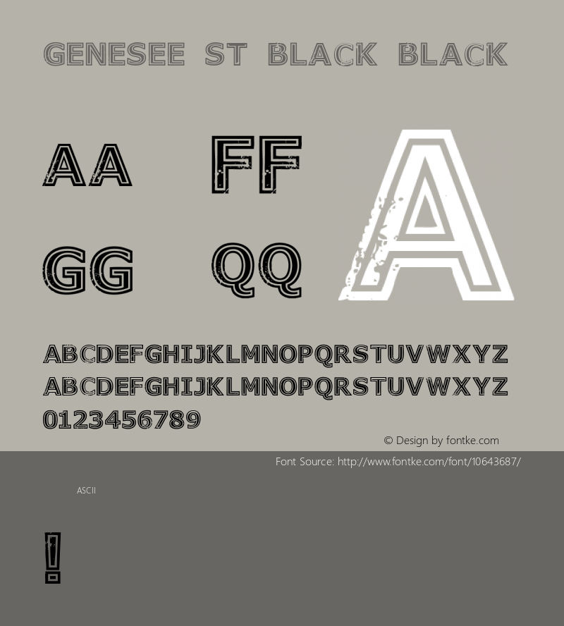 Genesee St Black Black Version 1.00 2015 Font Sample