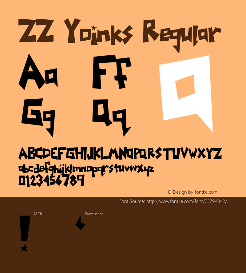 ZZ Yoinks 1.0 Font Sample