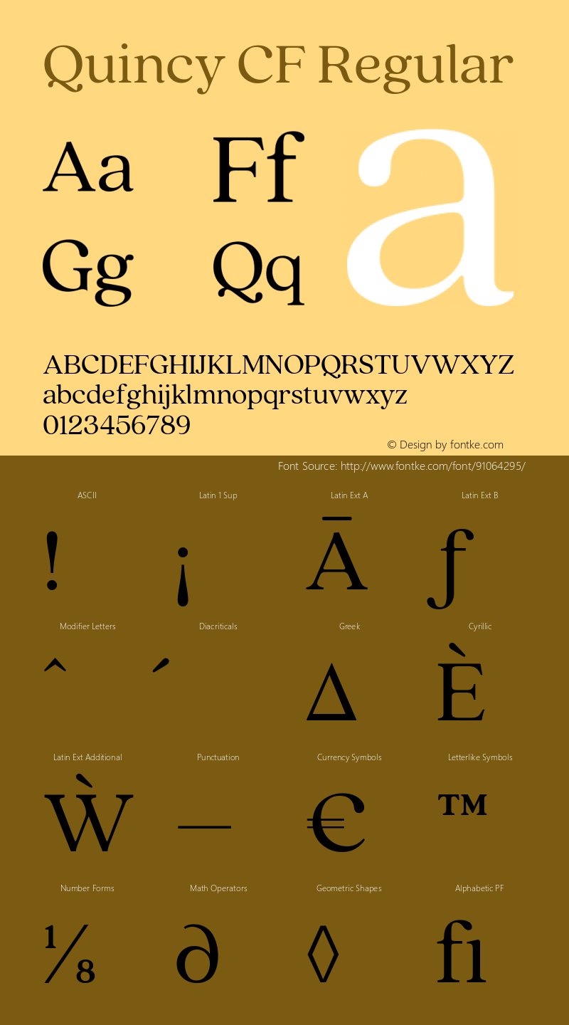 Quincy CF 4.100 Font Sample