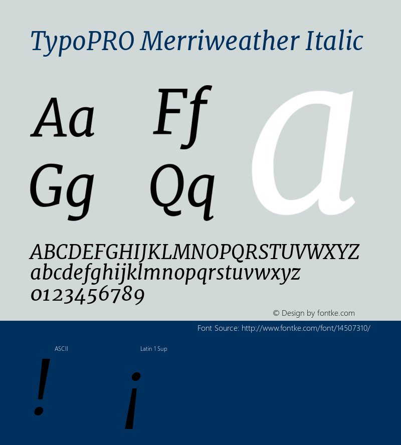 TypoPRO Merriweather Italic Version 1.001 Font Sample