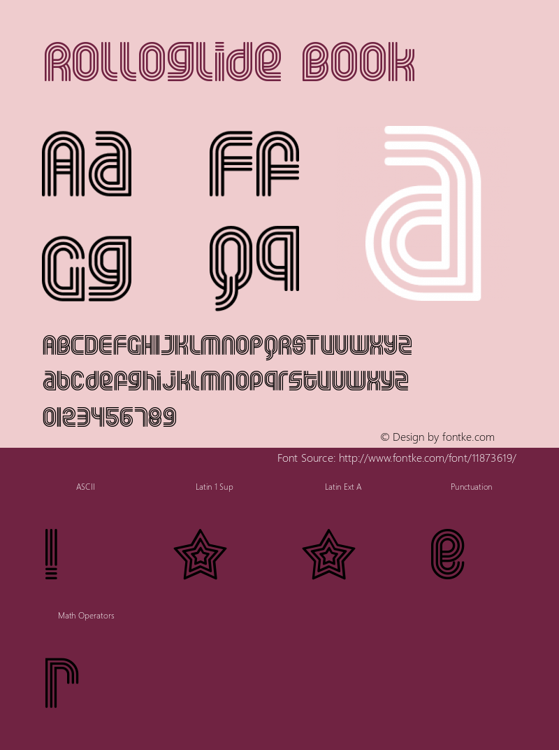 Rolloglide Book Version Macromedia Fontograp Font Sample