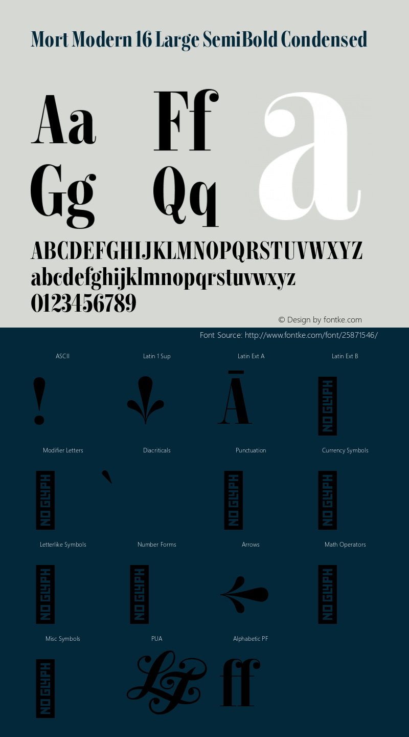 Mort Modern 16 Large SemiBold Condensed Version 1.002;MortModern Font Sample