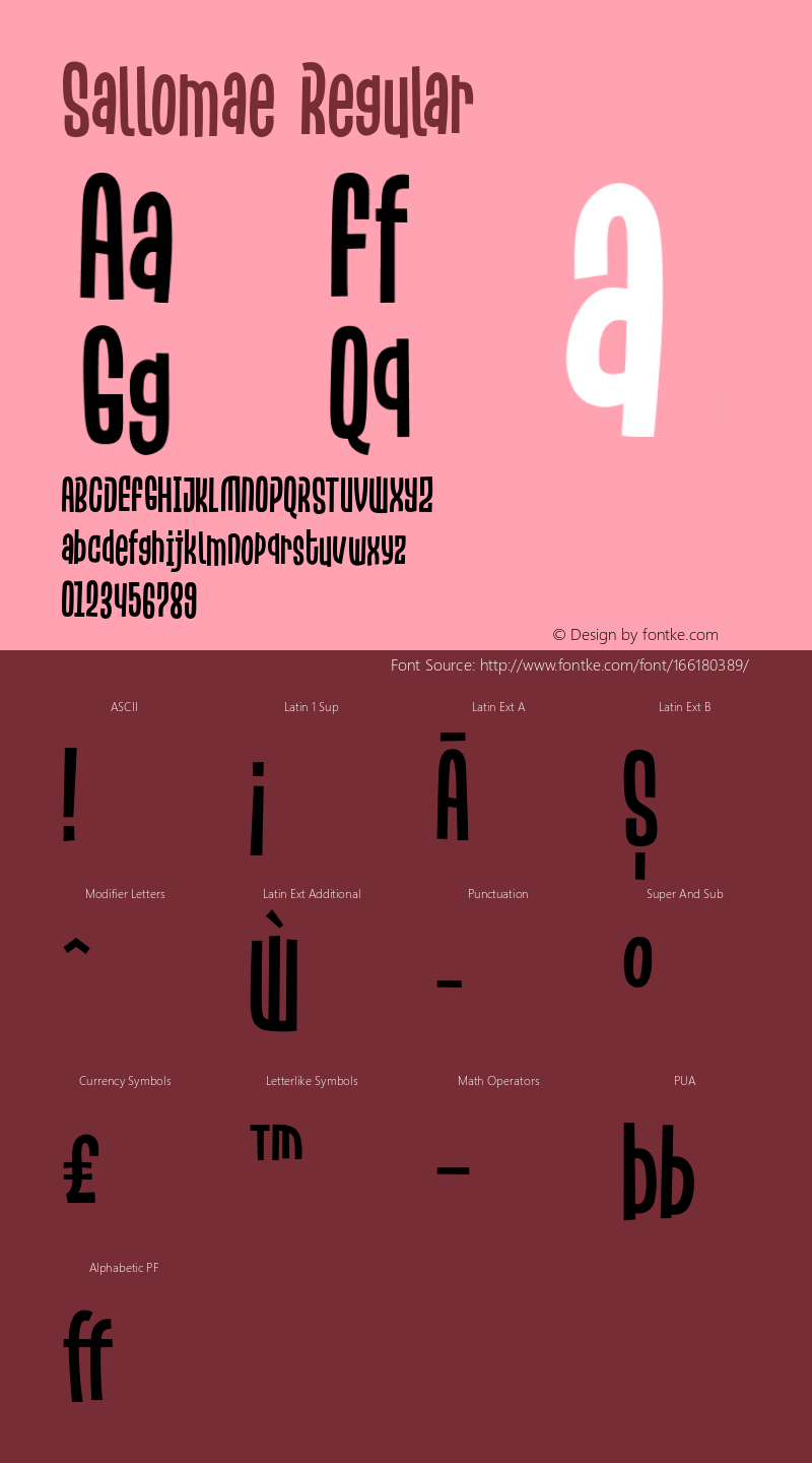 Sallomae Version 1.000 Font Sample