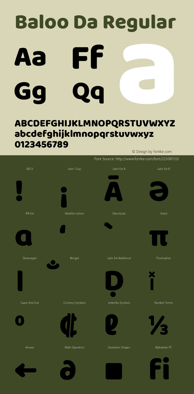 Baloo Da Regular Version 1.443;PS 1.000;hotconv 16.6.51;makeotf.lib2.5.65220; ttfautohint (v1.6) Font Sample