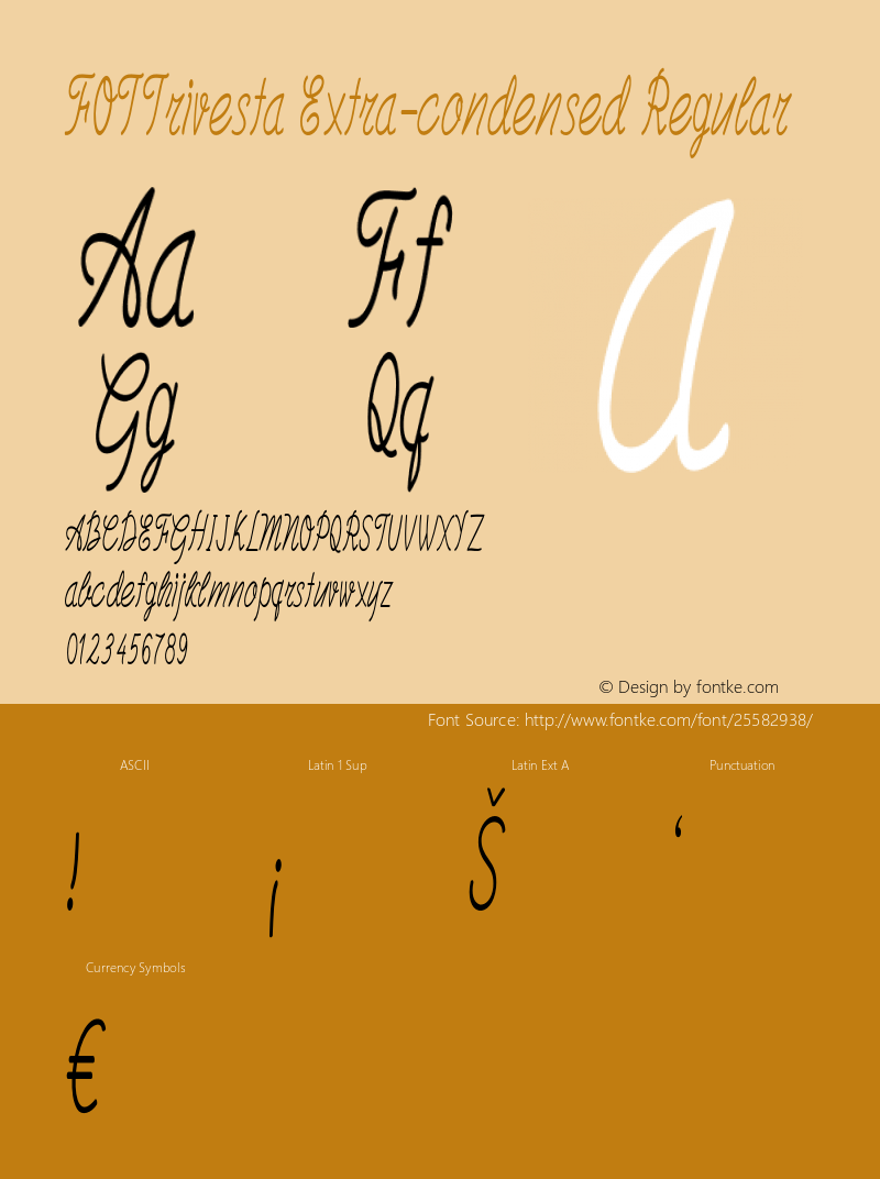 FOTTrivesta-ExtracondensedRegular Version 1.000 Font Sample