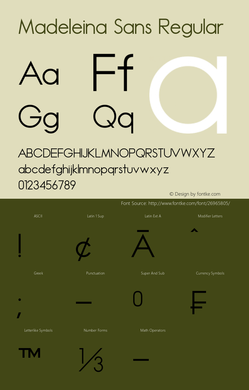 Madeleina Sans Version 1.00;September 21, 2018;FontCreator 11.5.0.2422 64-bit Font Sample