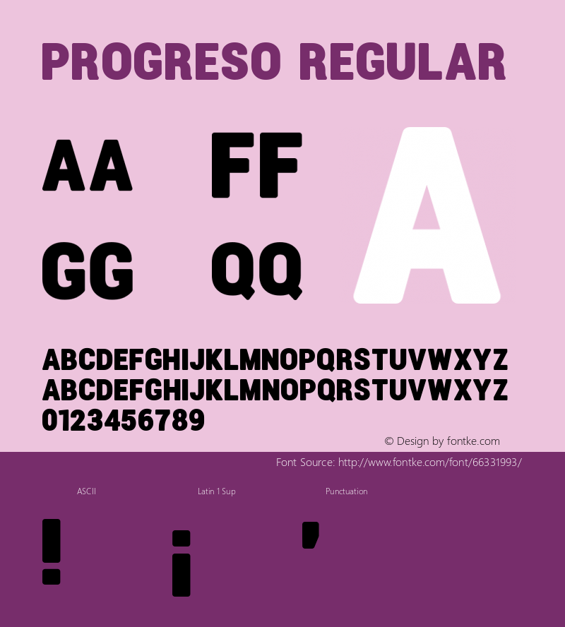 Progreso Regular Version 1.000 Font Sample