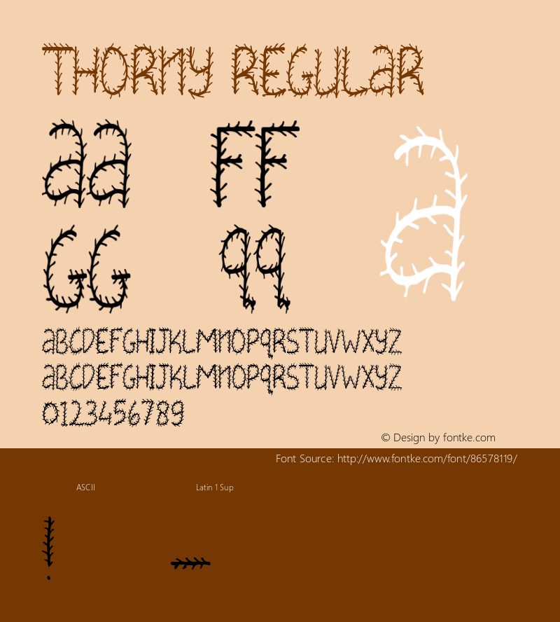 THORNY Version 1.00;August 28, 2020;FontCreator 11.5.0.2427 64-bit Font Sample