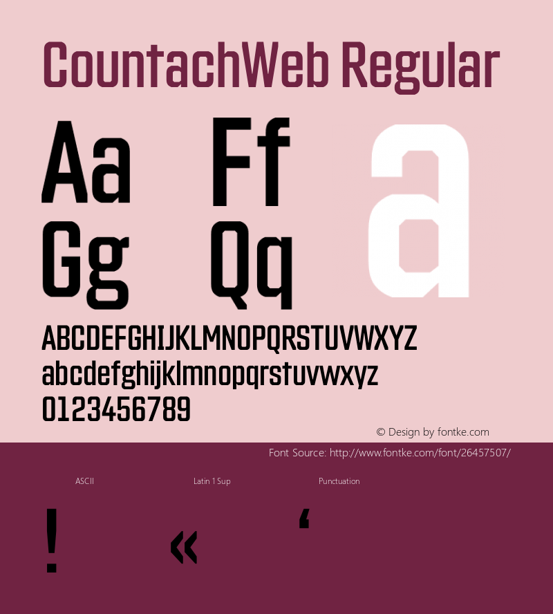 CountachWeb Regular Version 1.002;PS 1.2;hotconv 1.0.72;makeotf.lib2.5.5900; ttfautohint (v1.3.34-f4db) Font Sample