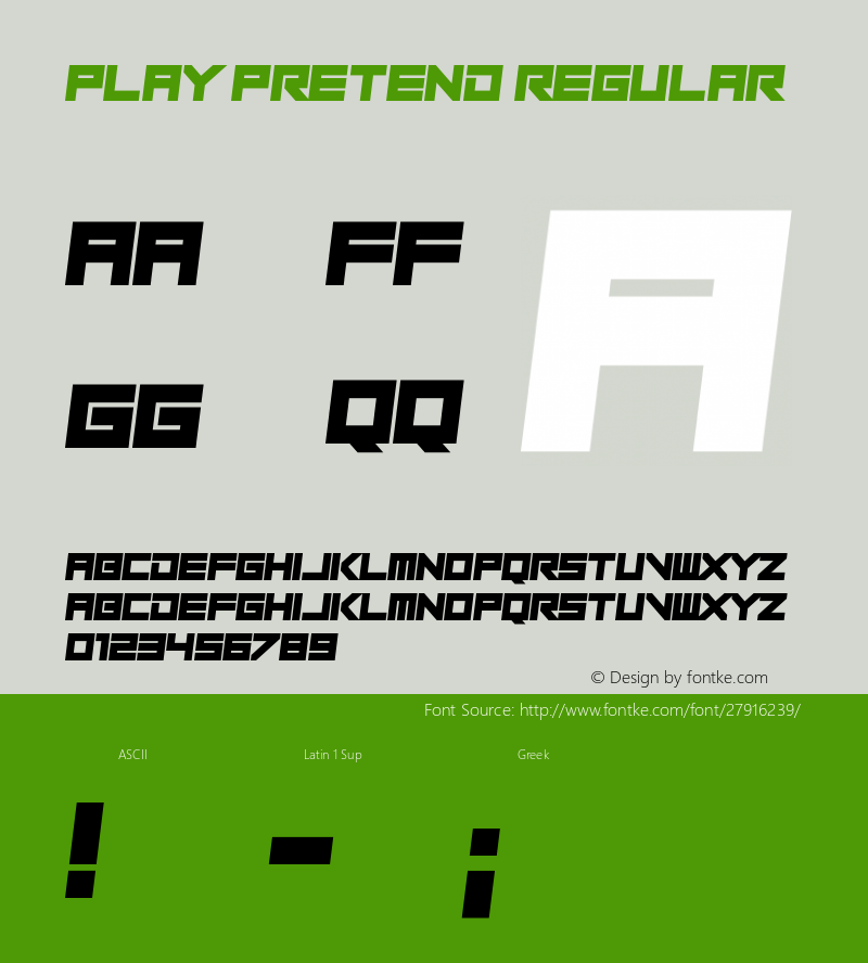 Play Pretend Version 1.00;December 11, 2018;FontCreator 11.5.0.2430 64-bit Font Sample