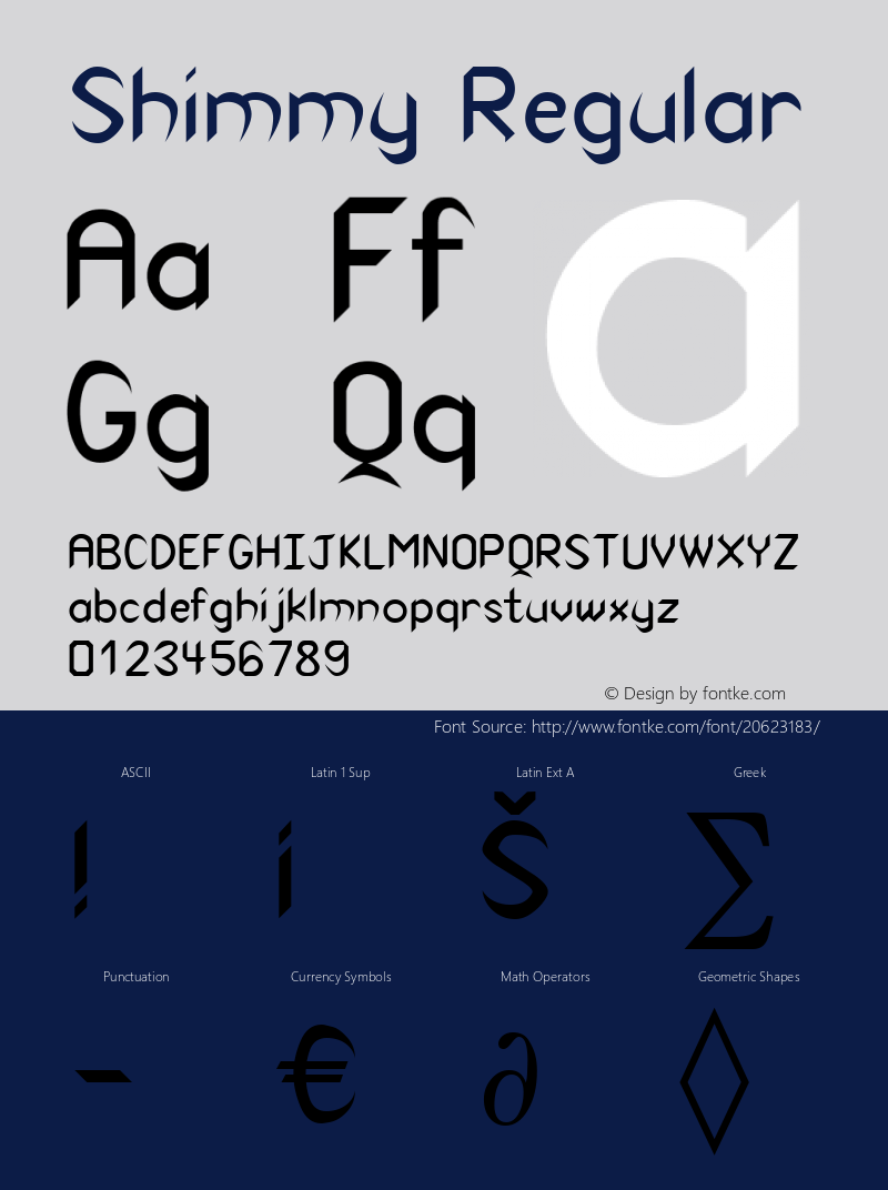 Shimmy B & P Graphics Ltd.:18.07.1995 Font Sample