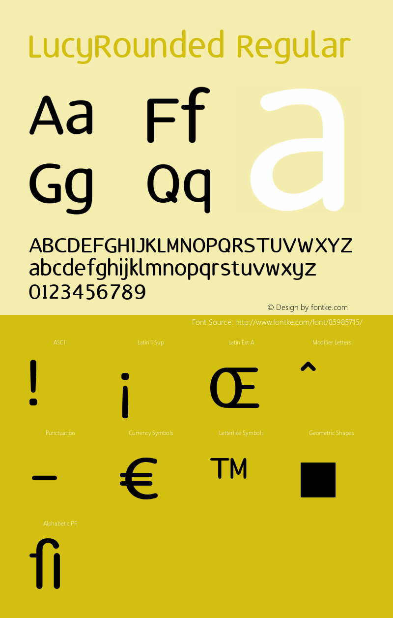 LucyRounded Regular 1.000 Font Sample