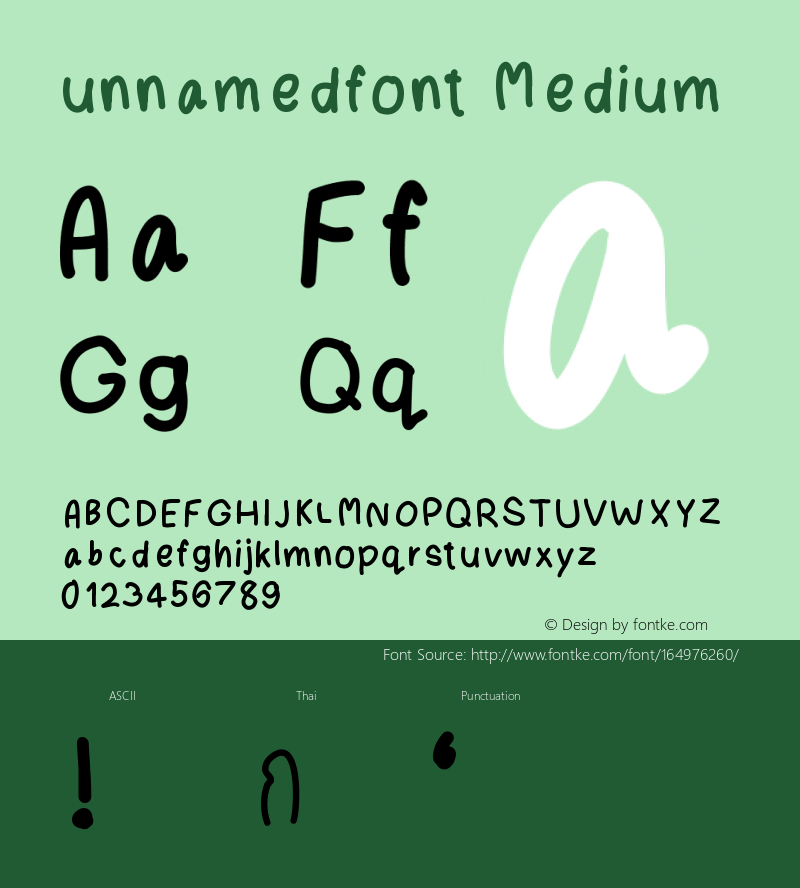 unnamedfont Version 001.000 Font Sample