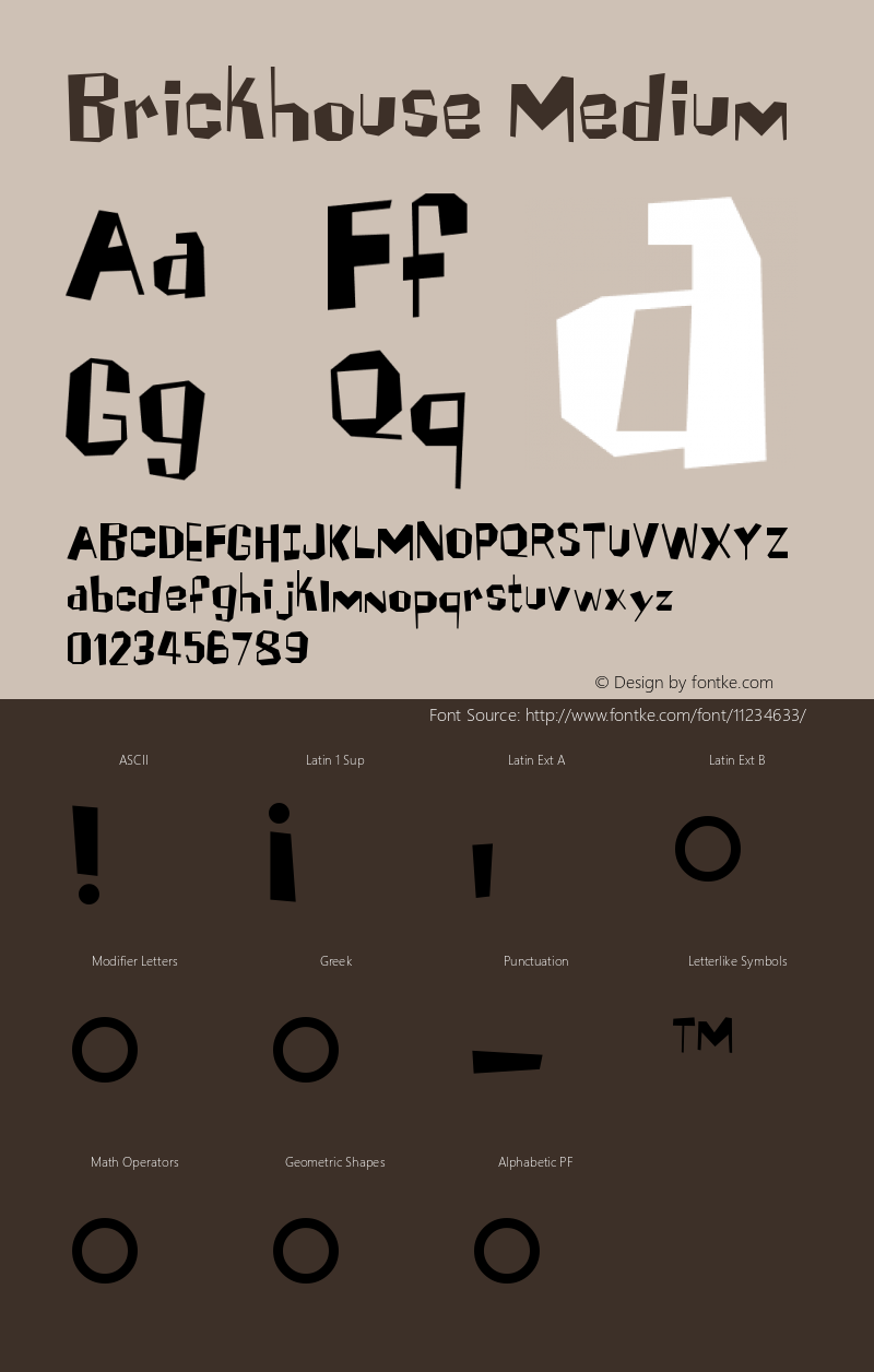 Brickhouse Medium Version 001.000 Font Sample