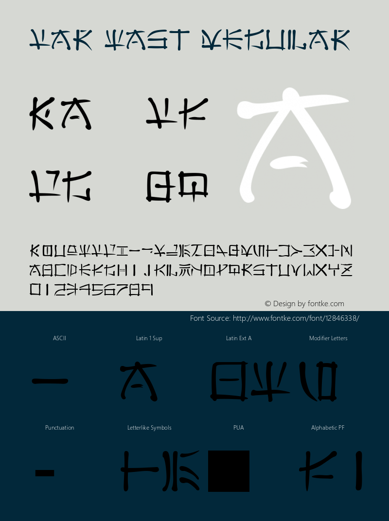 Far East Regular Version 1.01 Font Sample