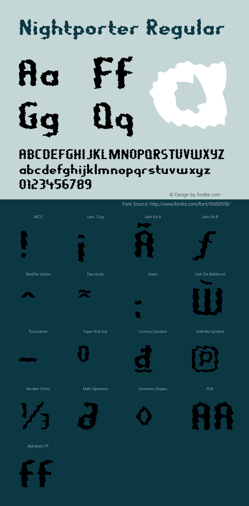 Nightporter Regular OTF 5.000;PS 001.001;Core 1.0.29 Font Sample