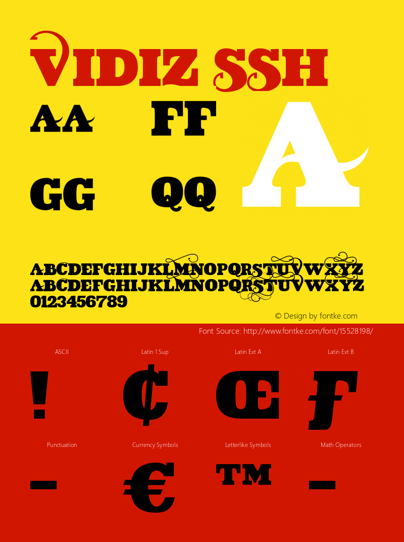 VIDIZ ssH 1.000 Font Sample