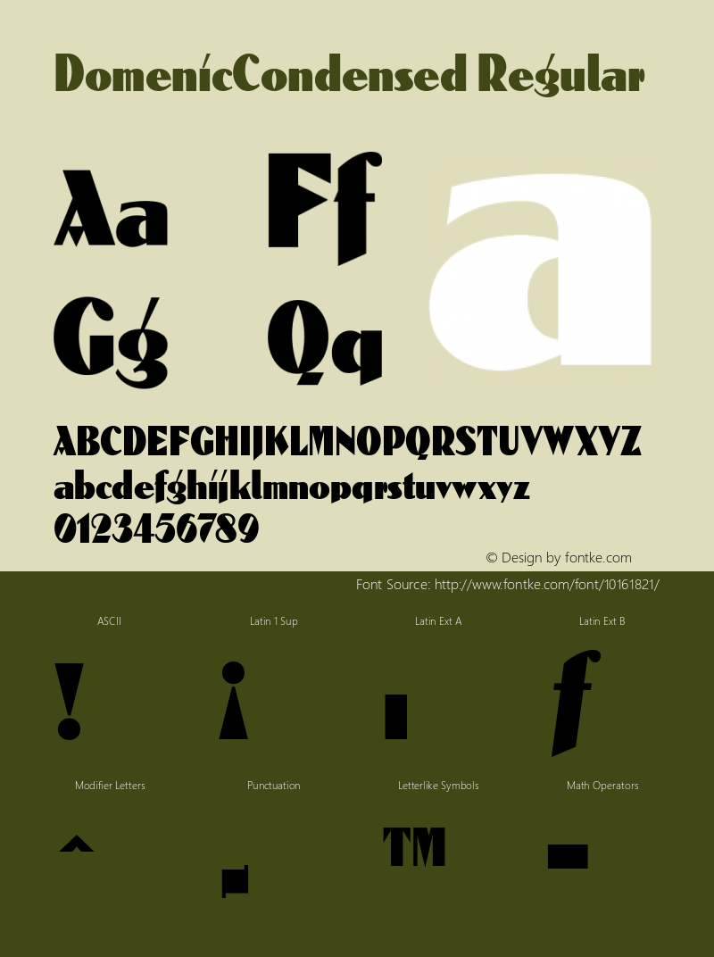 DomenicCondensed Regular Rev. 003.000 Font Sample