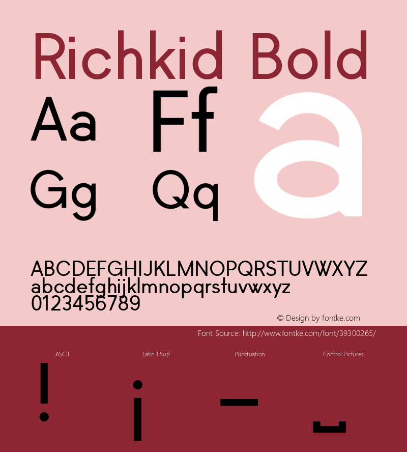 Richkid Regular Version 1.000 Font Sample