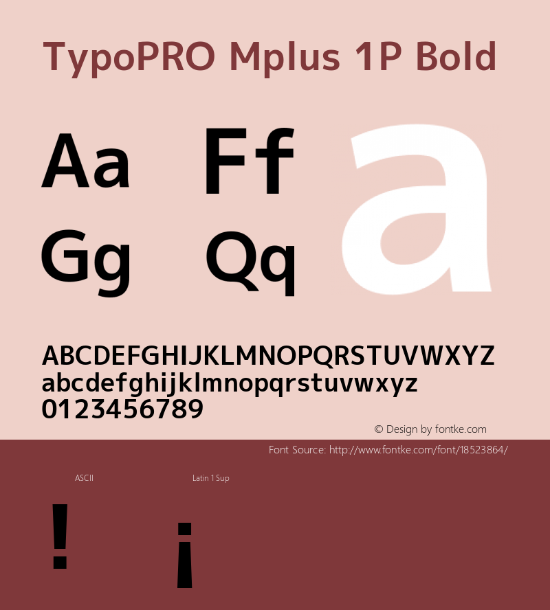 TypoPRO Mplus 1P Bold Version 1.062 Font Sample