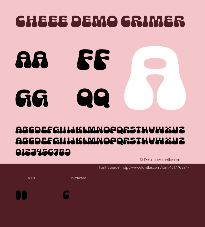 Cheee Demo Crimer Version 1.000;PS 1.3;hotconv 16.6.54;makeotf.lib2.5.65590 Font Sample
