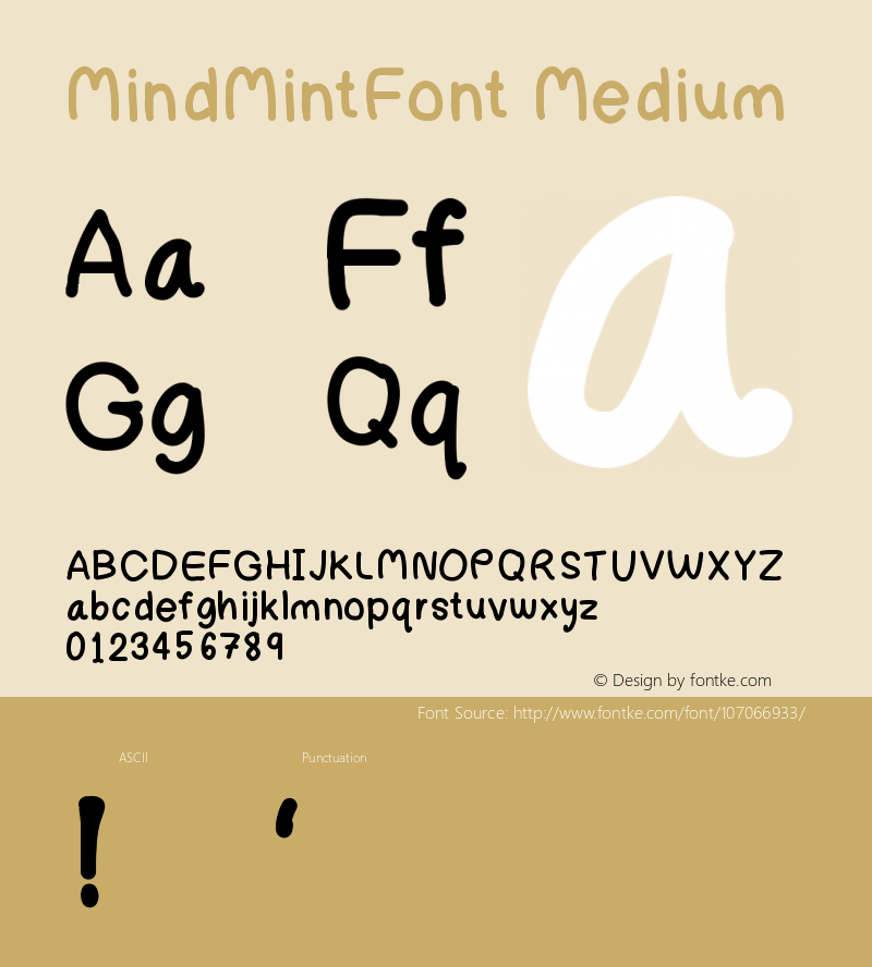 MindMintFont Version 001.000 Font Sample