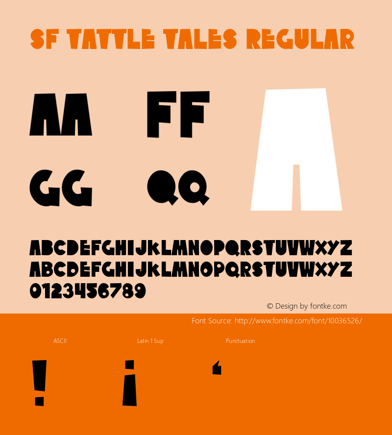 SF Tattle Tales Regular 1.0 Font Sample