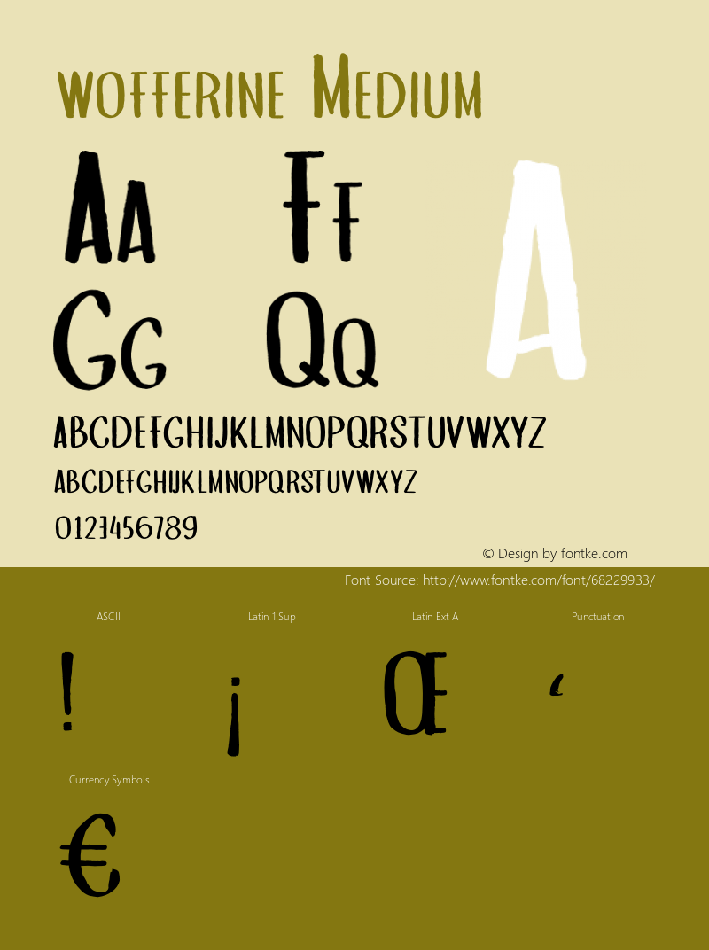 wofferine Version 001.000 Font Sample