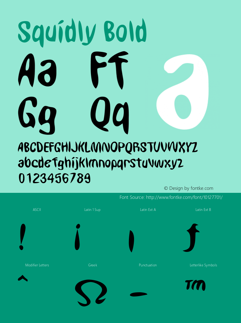 Squidly Bold 001.000 Font Sample