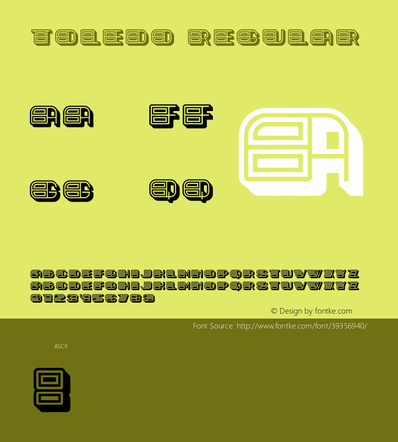 Toledo Regular Version 1.000 Font Sample