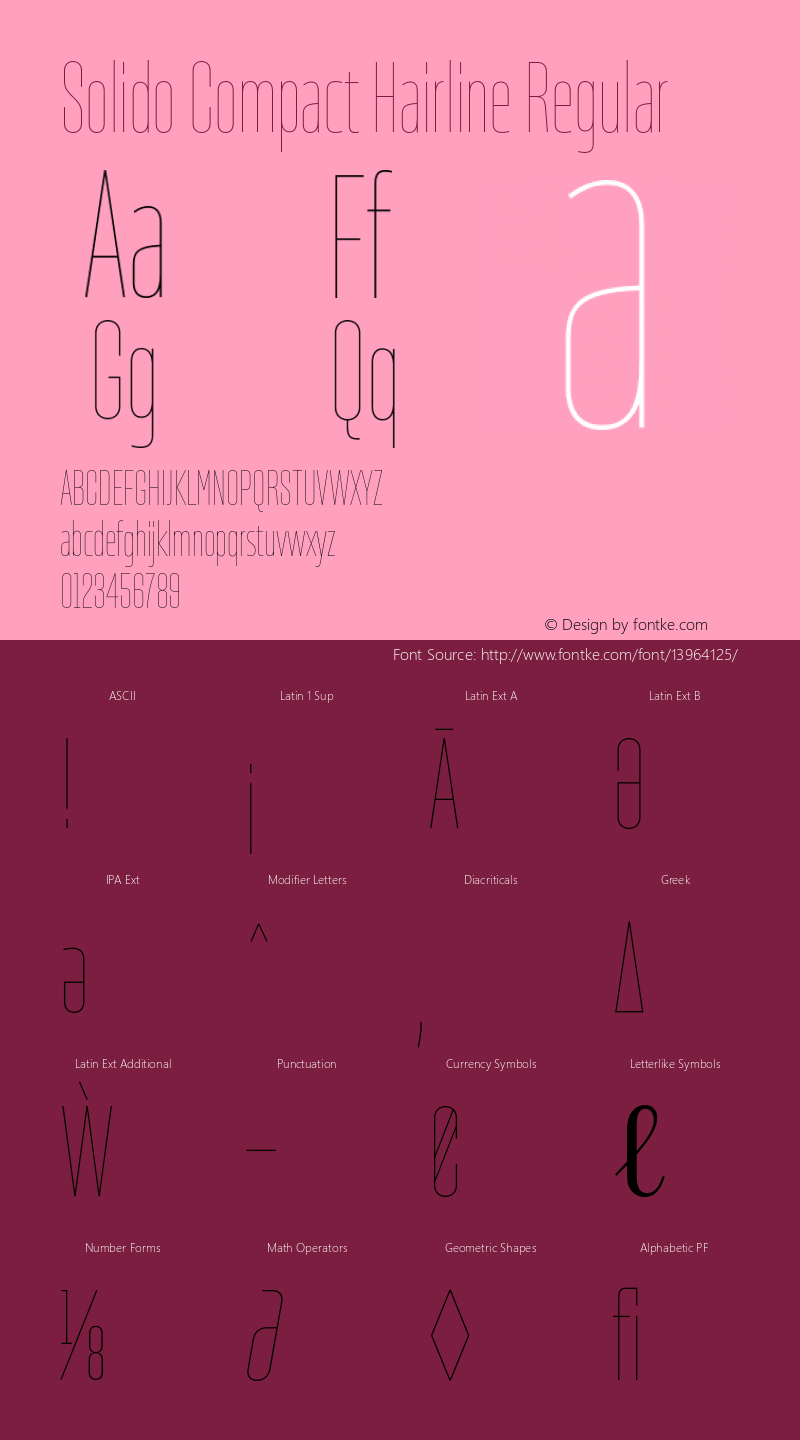 Solido Compact Hairline Regular Version 1.001;PS 001.001;hotconv 1.0.70;makeotf.lib2.5.58329 Font Sample