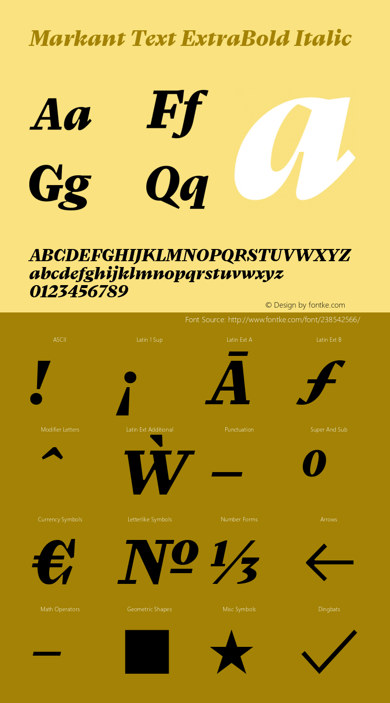 Markant Text ExtraBold Italic Version 1.000图片样张