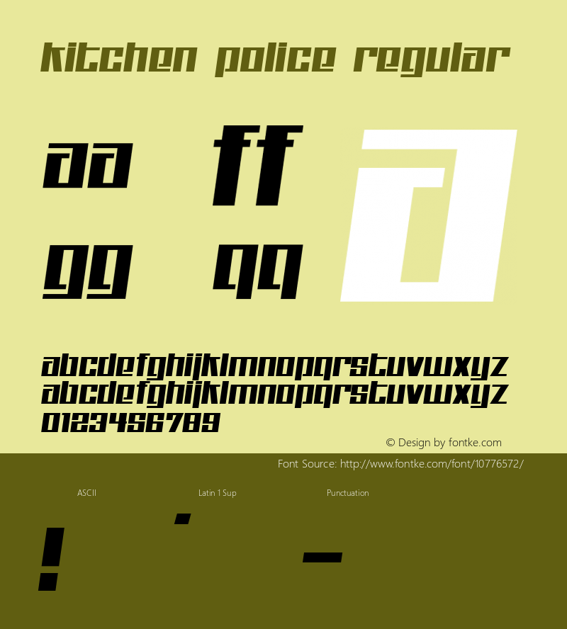 Kitchen police Regular 2 Font Sample