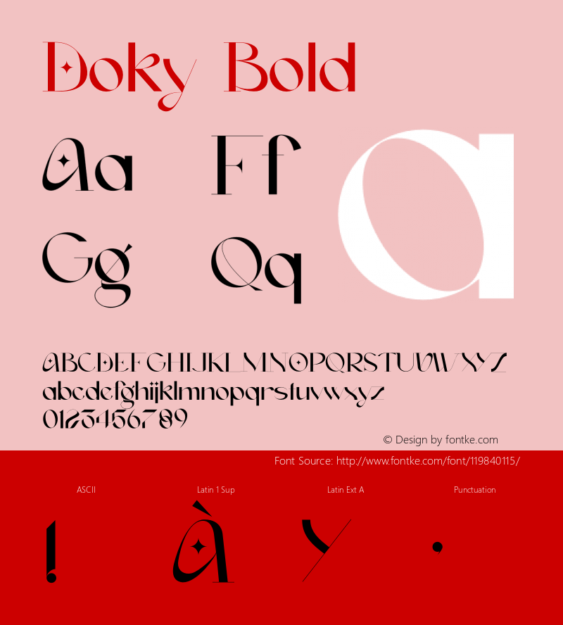Doky Bold Version 1.005;Fontself Maker 3.5.4 Font Sample