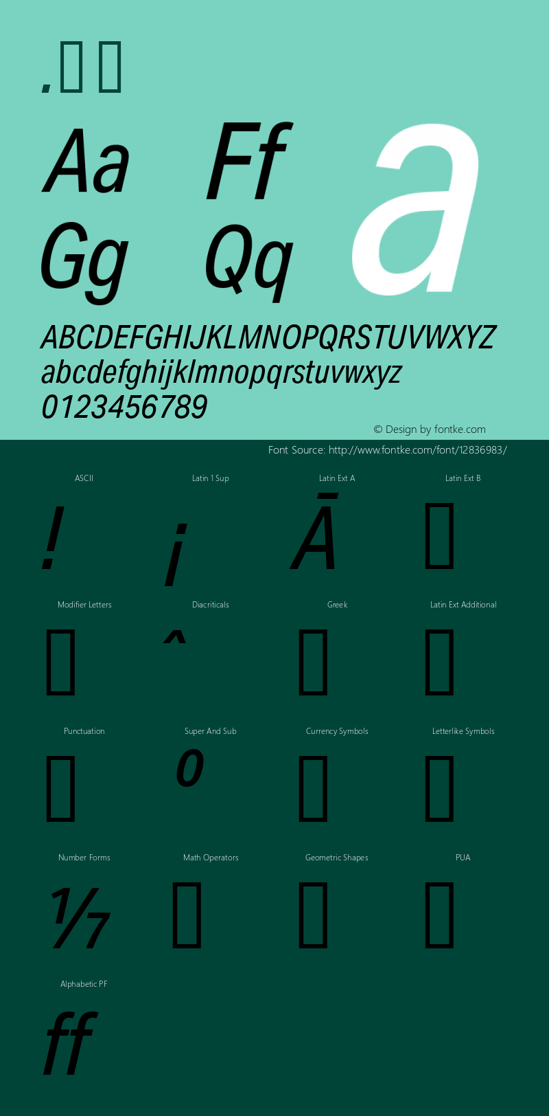 .  Version 1.001 Font Sample