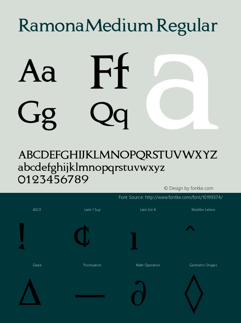 RamonaMedium Regular 001.001 Font Sample